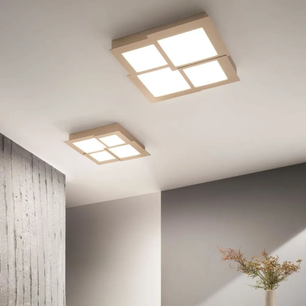 Plafoniere Moderne-Ondaluce pl passpartou plafoniera quadrata led oro