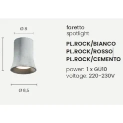 Faretti Da Soffitto-Ondaluce pl rock faretto da soffitto in cemento grigio