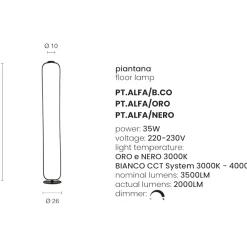 Lampade Da Terra-Ondaluce pt alfa bianco piantana moderna led design