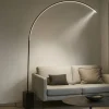 Lampade Da Terra-Ondaluce pt biblio lampada da terra ad arco nera led 3000k moderna