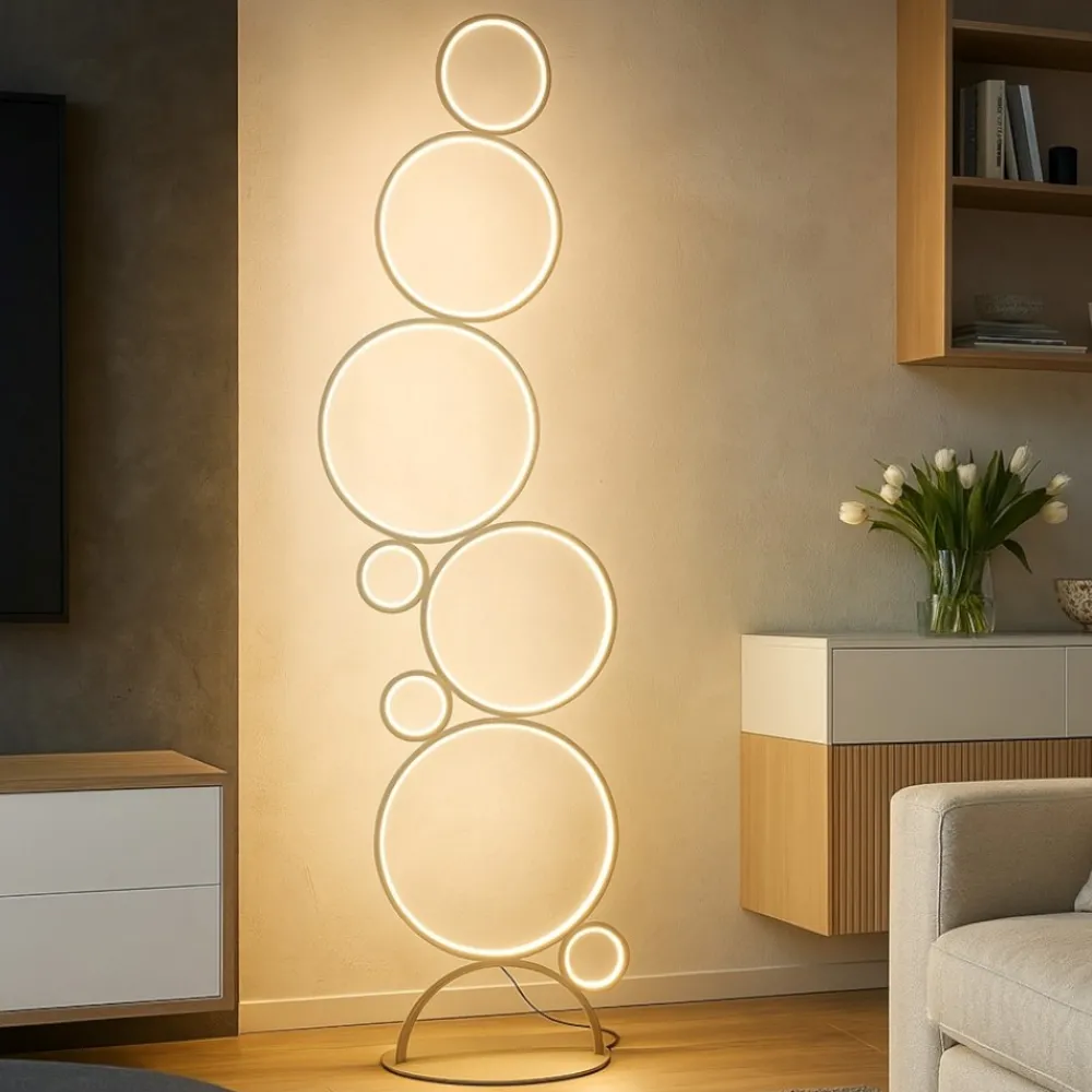 Lampade Da Terra-Ondaluce pt pois oro lampada piantana da terra led 3000k design moderna