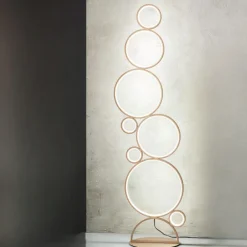 Lampade Da Terra-Ondaluce pt pois oro lampada piantana da terra led 3000k design moderna