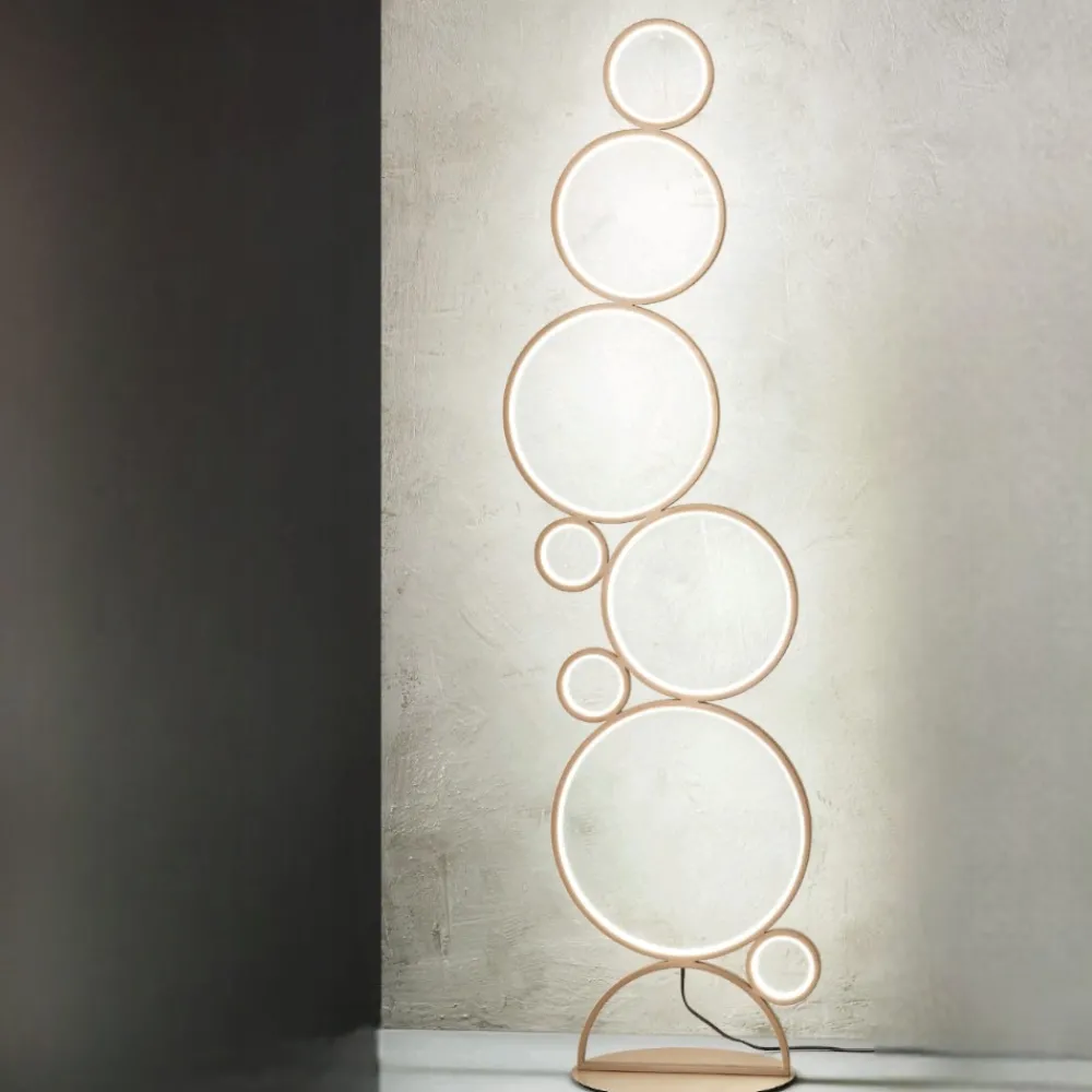 Lampade Da Terra-Ondaluce pt pois oro lampada piantana da terra led 3000k design moderna