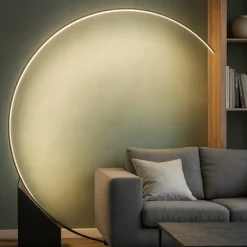 Lampade Da Terra-Ondaluce pt rune lampada da terra ad arco nera led 3000k dimmerabile