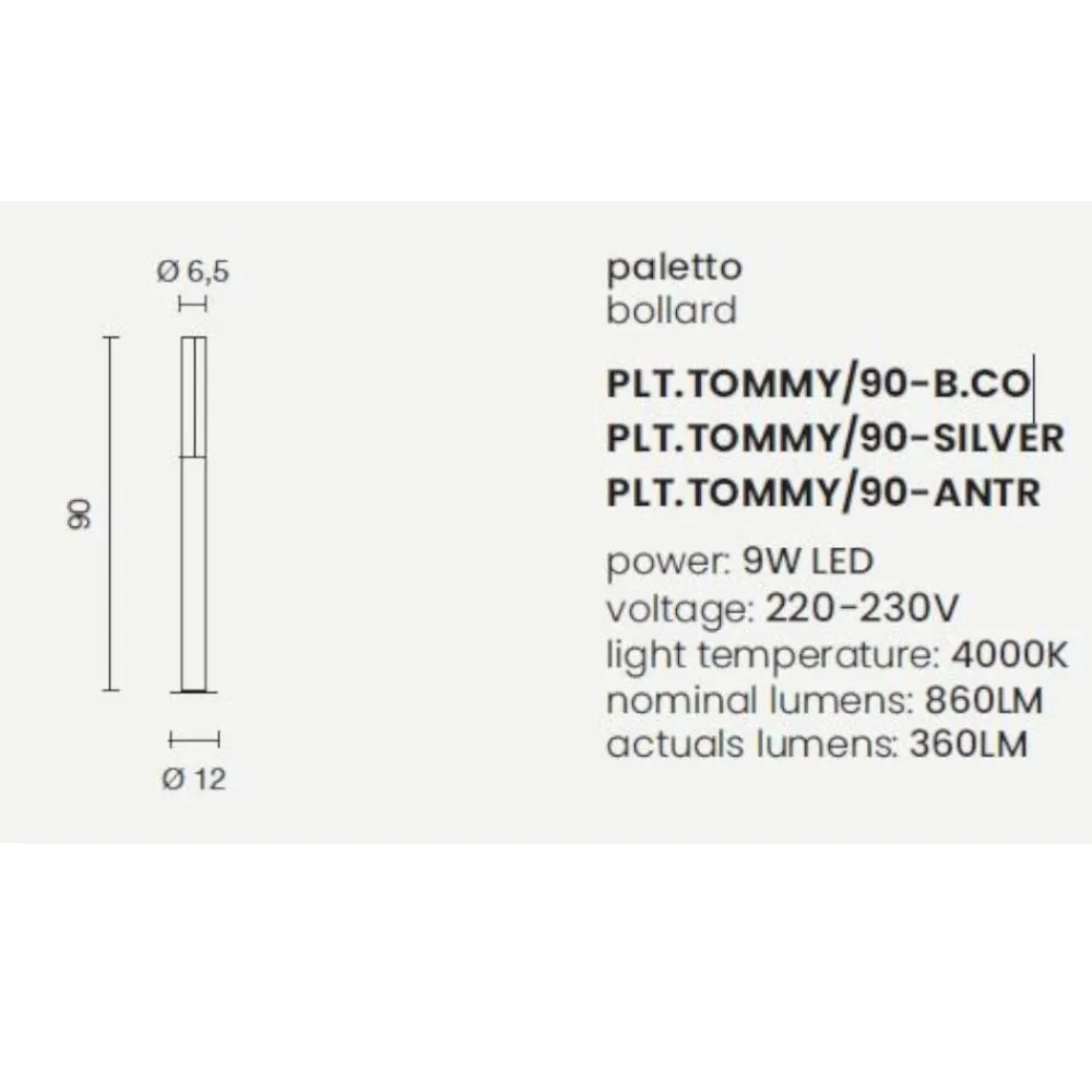 Lampioni Da Giardino-Ondaluce pt tommy lampione per esterno 90cm antracite led 4000k ip54