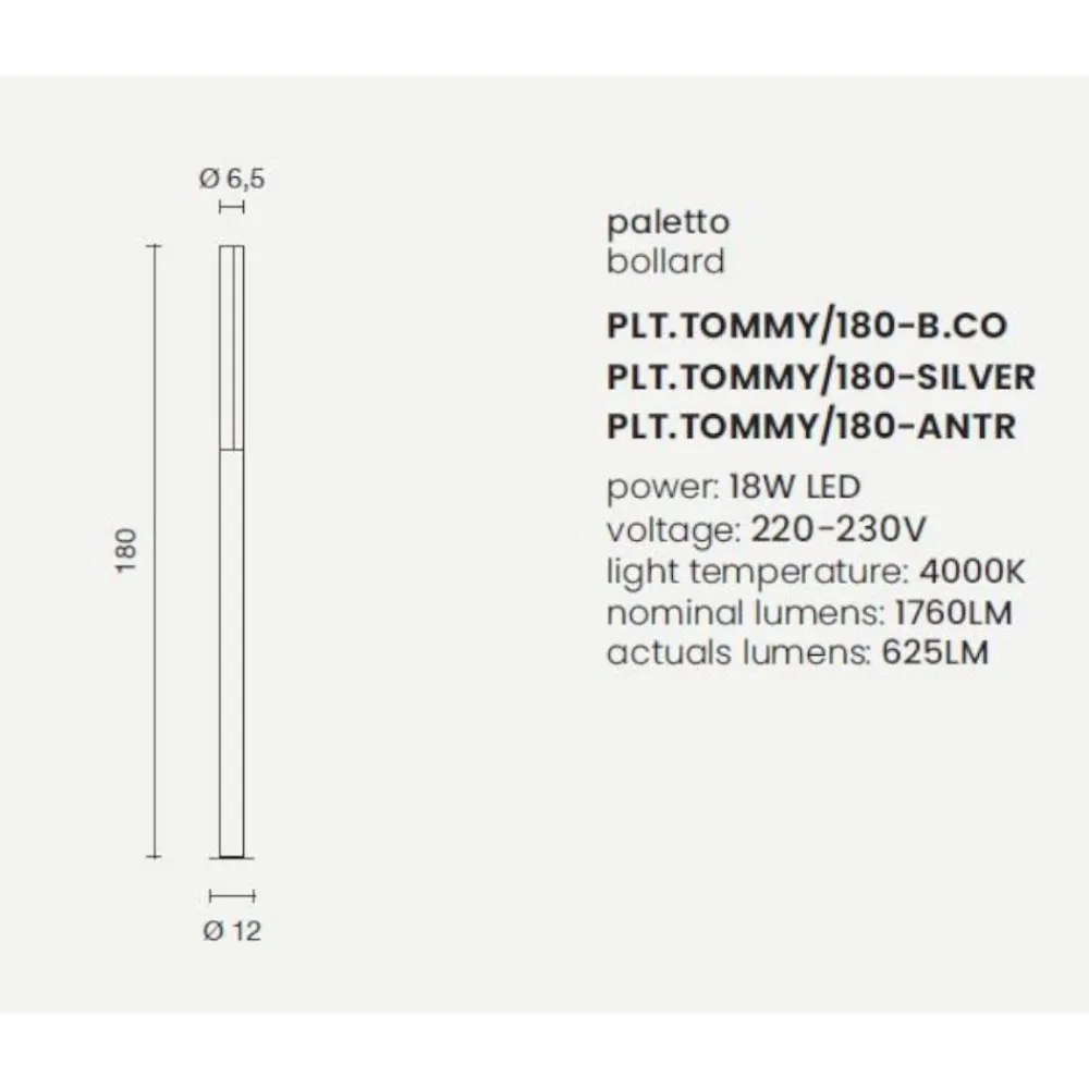 Lampioni Da Giardino-Ondaluce pt tommy lampione per esterno bianco 180cm led 4000k ip54