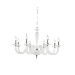 Lampadario Camera Da Letto-Ondaluce ravel lampadario per camera da letto classica vetro bianco 8 bracci