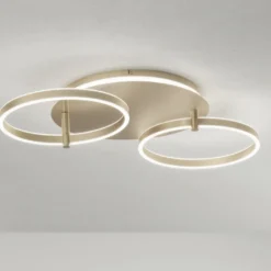 Plafoniere Moderne-Ondaluce sabe plafoniera da cucina oro cerchi led orientabili 75w 3000k dimmerabile
