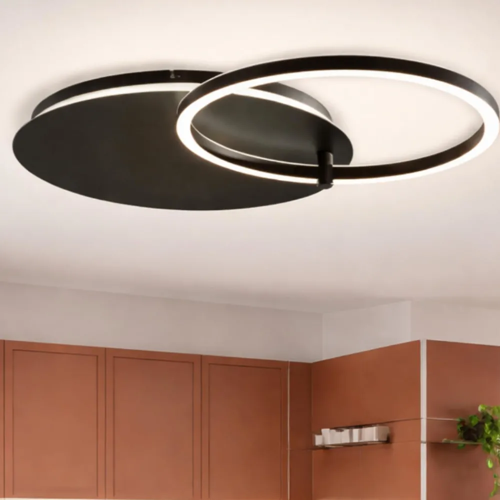 Plafoniere Moderne-Ondaluce sabe plafoniera led da cucina cerchio orientabile led 3000k dimmerabile