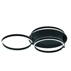Plafoniere Moderne-Ondaluce sabe plafoniera nera moderna due cerchi led orientabili 3000k dimmerabile