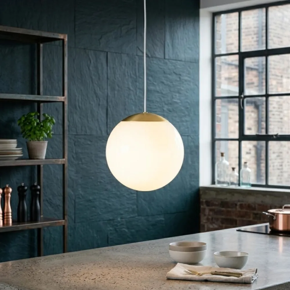 Lampade A Sospensione-Ondaluce santos lampada moderna a sospensione 9w 3000k oro sfera vetro bianco