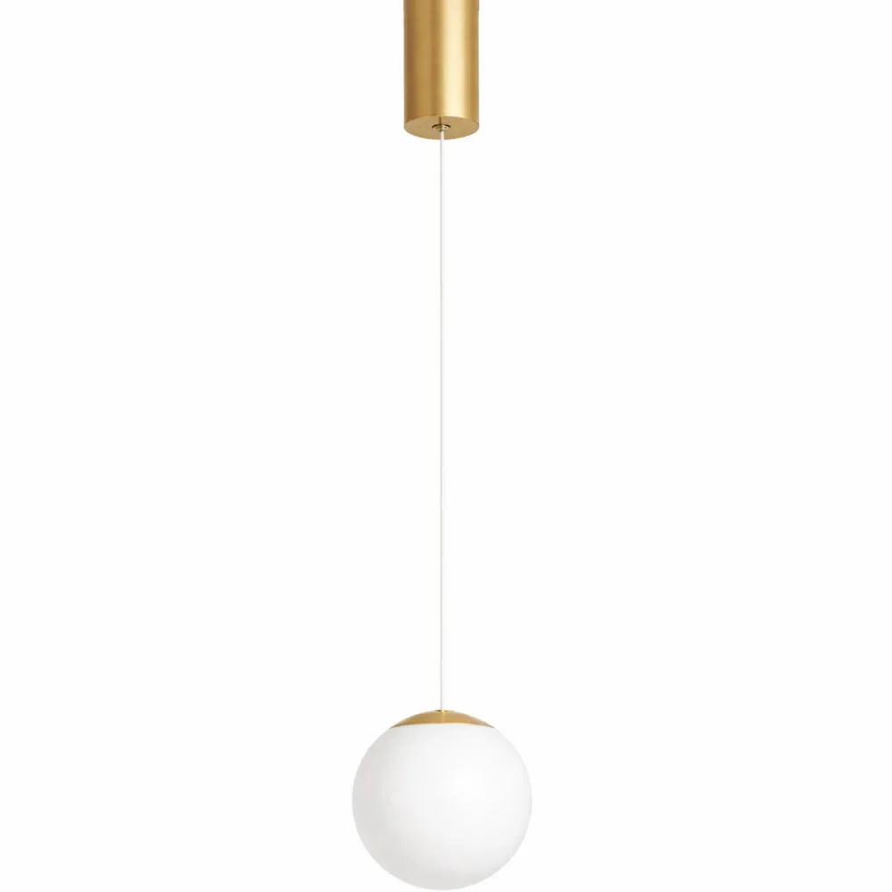 Lampade A Sospensione-Ondaluce santos lampada moderna a sospensione 9w 3000k oro sfera vetro bianco
