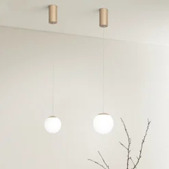 Lampade A Sospensione-Ondaluce santos lampada moderna a sospensione 9w 3000k oro sfera vetro bianco
