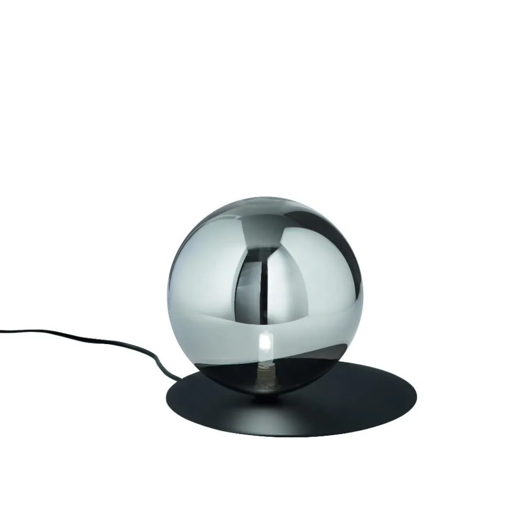 Abat Jour-Ondaluce snail abat-jour lampada da comodno nera sfera in vetro fume