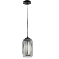 Lampade A Sospensione-Ondaluce so bonnie fume base nero lampada pendente da comodino