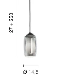 Lampade A Sospensione-Ondaluce so bonnie fume base nero lampada pendente da comodino