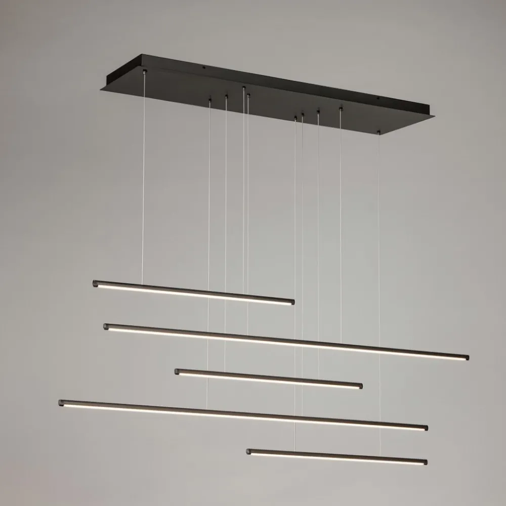 Lampadari Moderni-Ondaluce so genius 50 nero lampadario moderno led design
