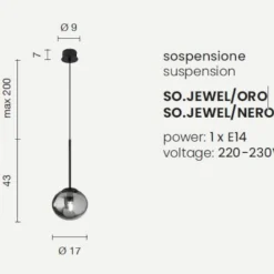 Lampade A Sospensione-Ondaluce so jewel lampada a sospensione nera per isola cucina