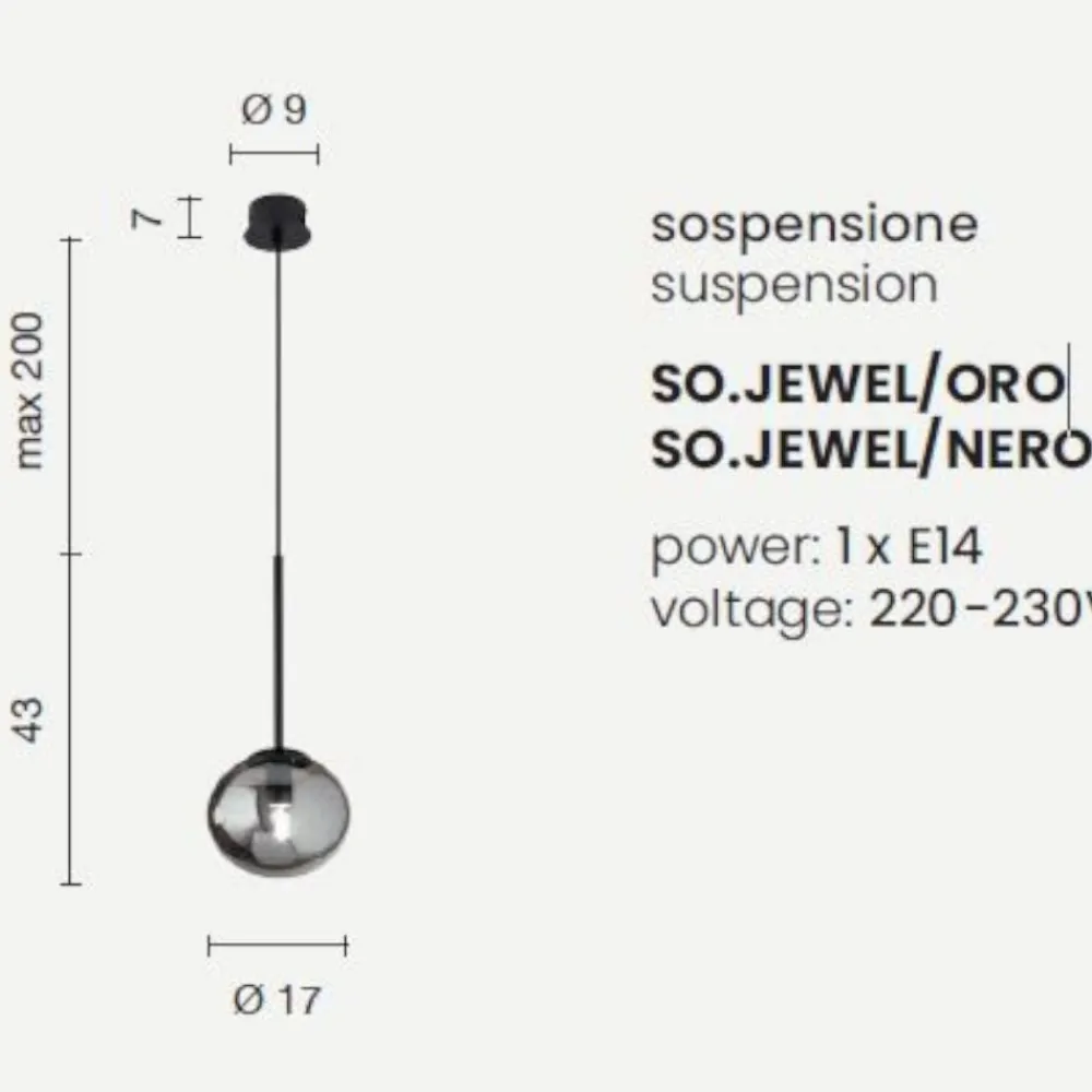 Lampade A Sospensione-Ondaluce so jewel lampada a sospensione nera per isola cucina