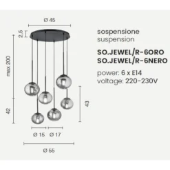 Lampadari Moderni-Ondaluce so jewel lampadario sei sfere oro