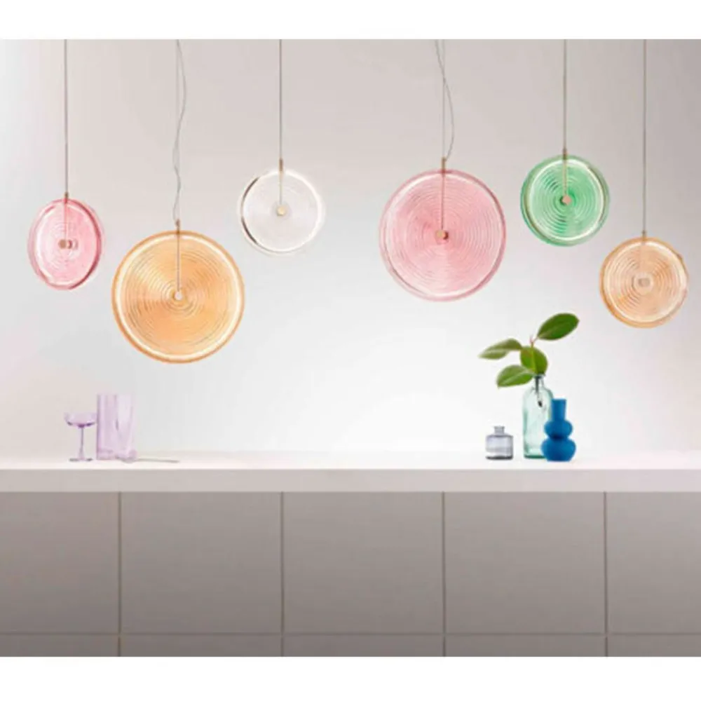 Lampadari Moderni-Ondaluce so jokey pc lampadario moderno vetro rosa led