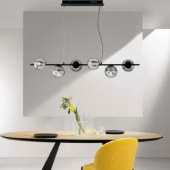 Lampadari Cucina-Ondaluce so monile 6 lampadario nero per tavolo da pranzo