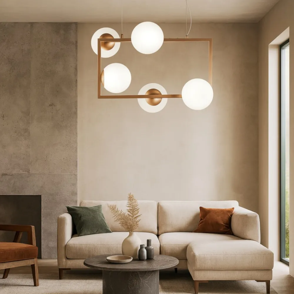 Lampadari Moderni-Ondaluce so monile 5 lampadario oro sfere vetro