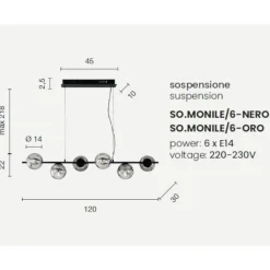 Lampadari Moderni-Ondaluce so monile lampadario oro sfere vetro moderno