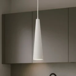 Lampade A Sospensione-Ondaluce so noa 50cm lampada a sospensione cono bianco cavo regolabile