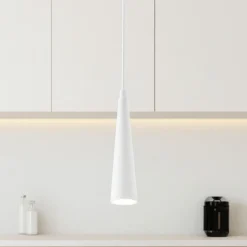 Lampade A Sospensione-Ondaluce so noa lampada a sospensione 25cm conica in metallo bianco