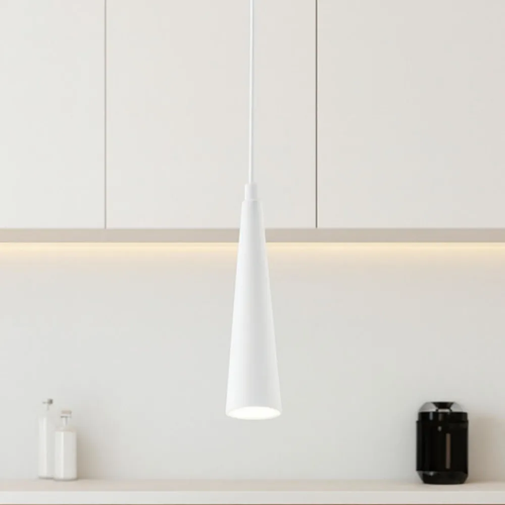 Lampade A Sospensione-Ondaluce so noa lampada a sospensione 25cm conica in metallo bianco