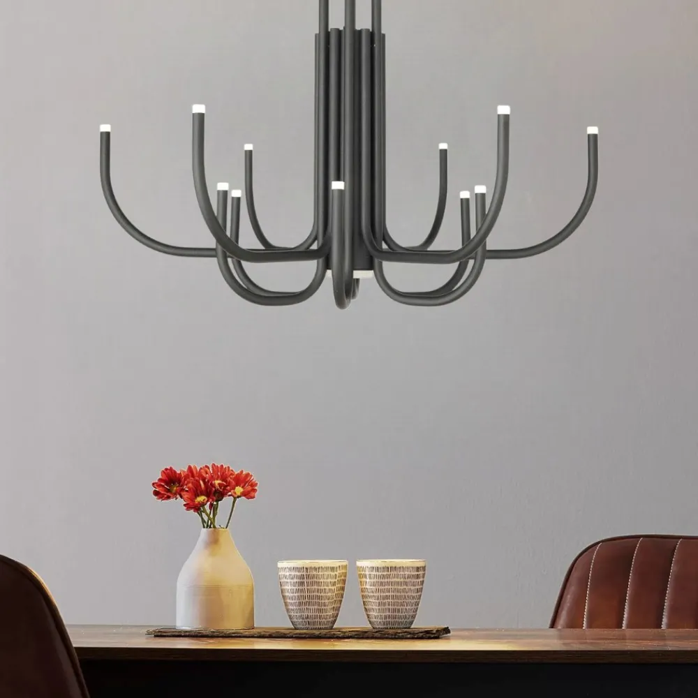 Lampadari Moderni-Ondaluce so nouveau nero lampadario led moderno
