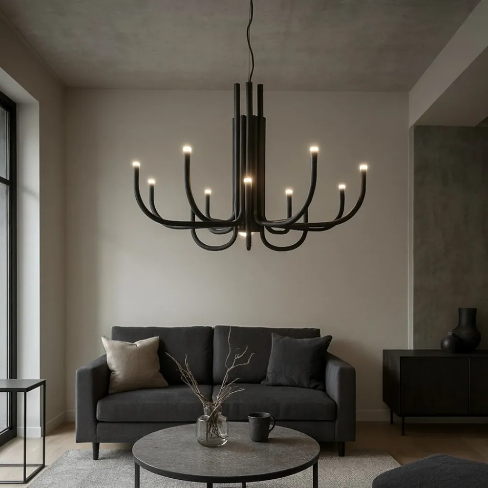 Lampadari Moderni-Ondaluce so nouveau nero lampadario led moderno