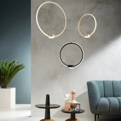 Lampadari Moderni-Ondaluce so omega gr nero lampadario led dimmerabile