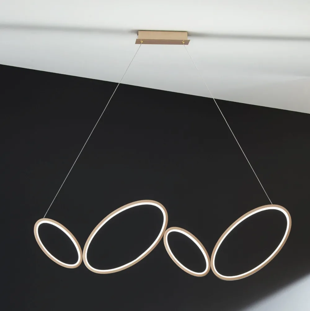 Lampadari Moderni-Ondaluce so rice oro lampadario moderno per soggiorno