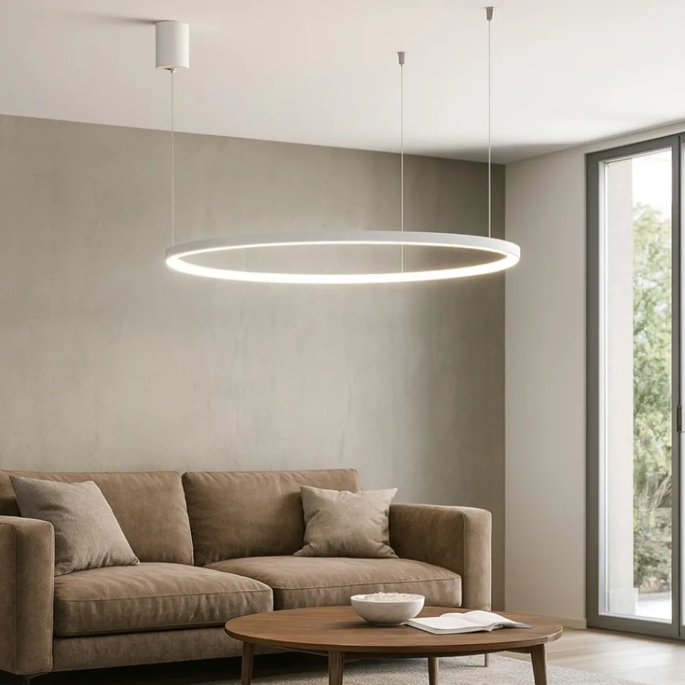 Lampadari Moderni-Ondaluce so soel 100 bianco lampadario cerchio led 47w 3000k 4000k