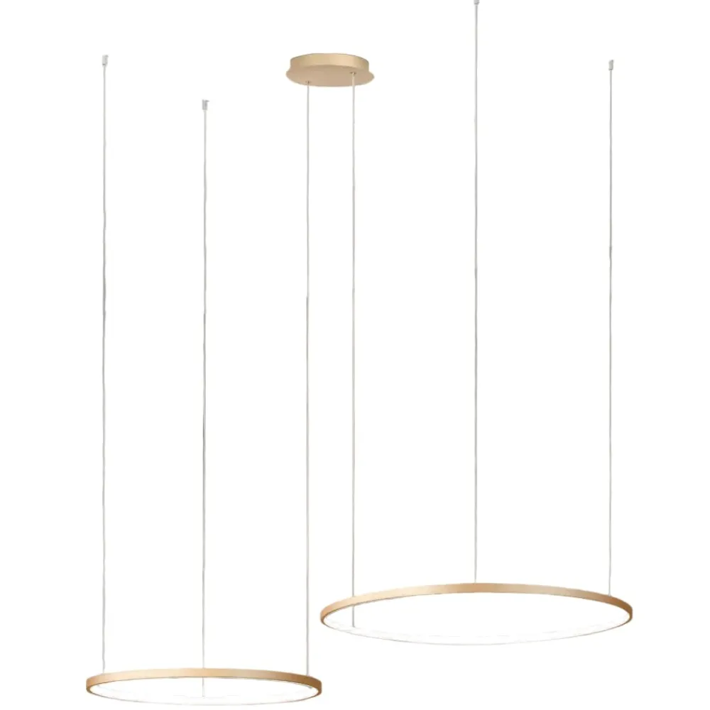 Lampadari Moderni-Ondaluce so soel 2 oro lampadario moderno cerchi led