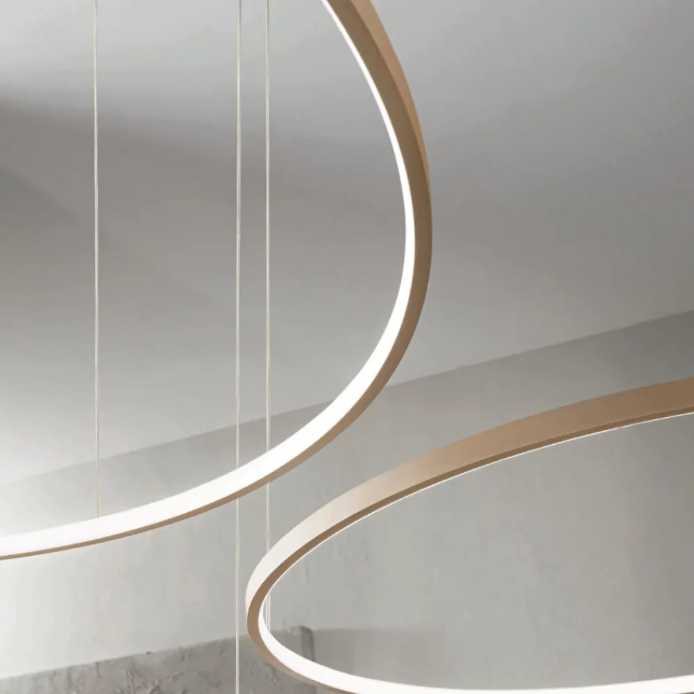 Lampadari Moderni-Ondaluce so soel 2 oro lampadario moderno cerchi led