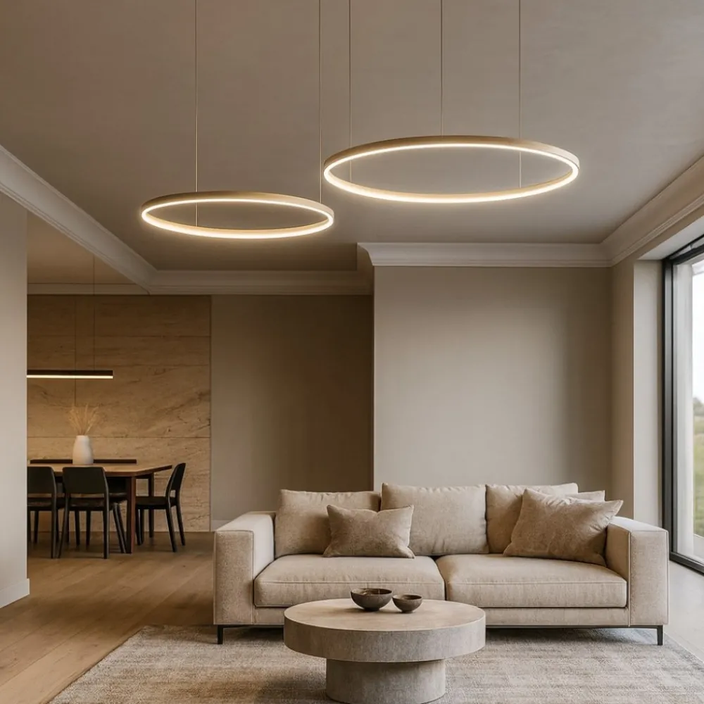 Lampadari Moderni-Ondaluce so soel 2 oro lampadario moderno cerchi led