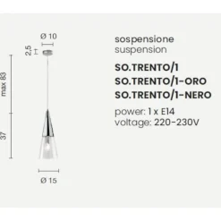 Lampade A Sospensione-Ondaluce so trento lampada a sospensione cono oro per tavolo da pranzo
