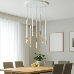 Lampadari Moderni-Ondaluce so tubic 12 lampadario moderno a cascata 12 cilindri led 3000k bianco e oro