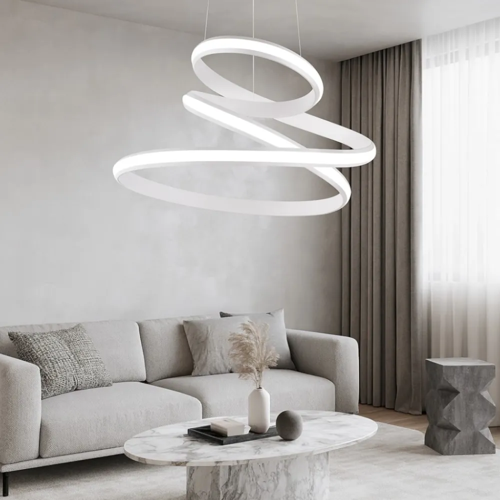 Lampadari Moderni-Ondaluce so vuelta bianco lampadario led design moderno