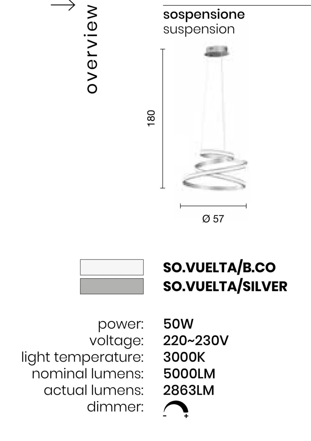Lampadari Moderni-Ondaluce so vuelta bianco lampadario led design moderno