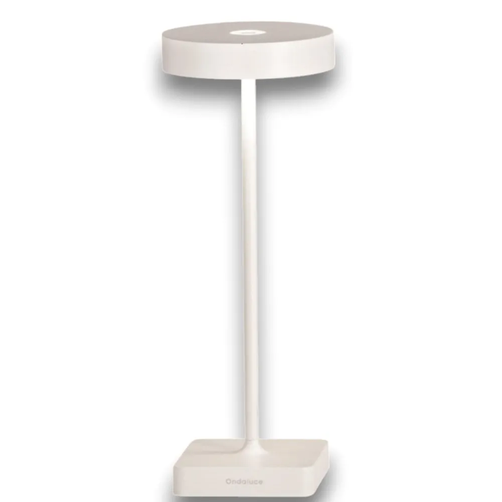 Lampade Da Tavolino Esterno-Ondaluce tap lampada da tavolino bianca senza fili ricarica usb led 3w 3000k