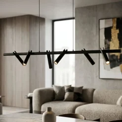 Lampadari Moderni-Ondaluce teddy lampadario moderno nero 6 luci orientabili led 3000k dimmerabile