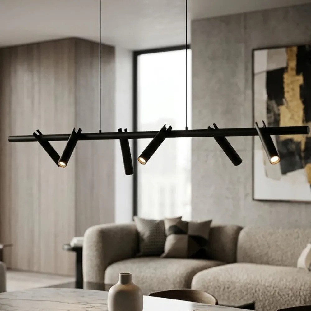 Lampadari Moderni-Ondaluce teddy lampadario moderno nero 6 luci orientabili led 3000k dimmerabile