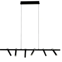 Lampadari Moderni-Ondaluce teddy lampadario moderno nero 6 luci orientabili led 3000k dimmerabile