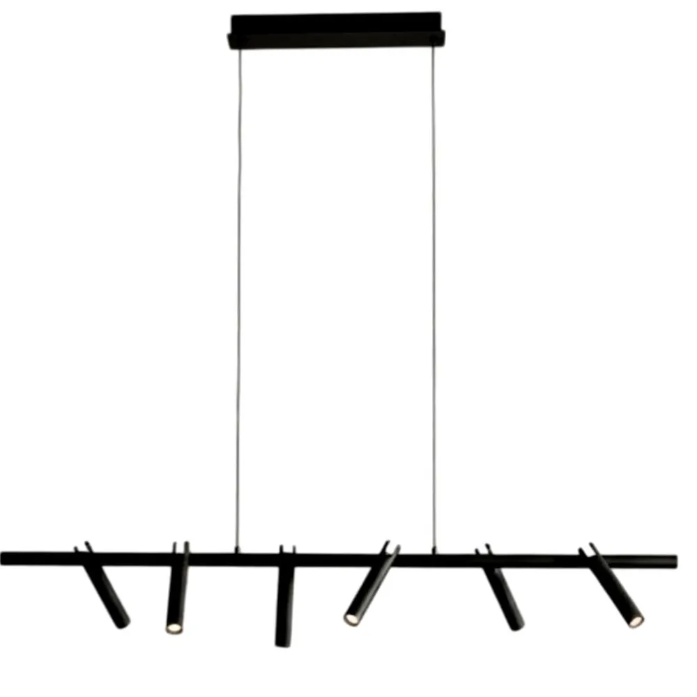 Lampadari Moderni-Ondaluce teddy lampadario moderno nero 6 luci orientabili led 3000k dimmerabile
