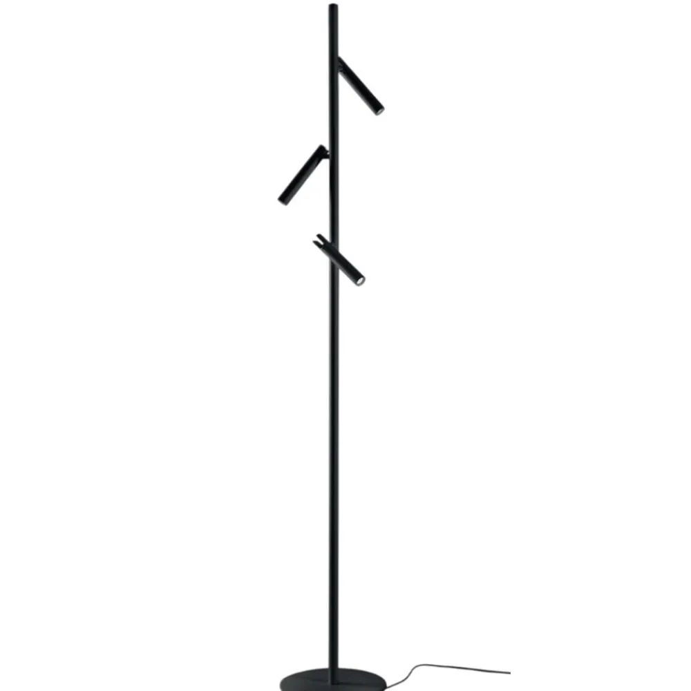 Lampade Da Terra-Ondaluce teddy piantana nera per soggiorno led orientabile dimmerabile 3000k