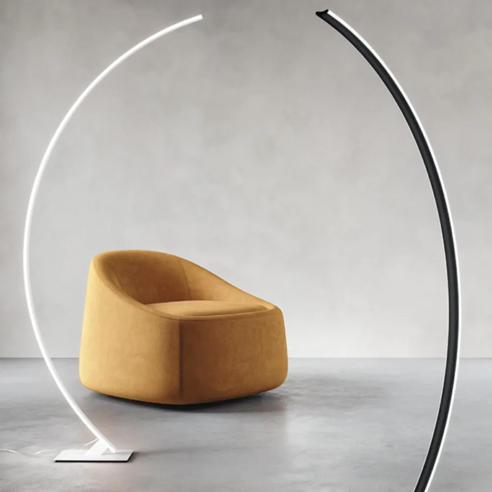 Lampade Da Terra-Ondaluce tenua lampada da terra ad arco bianca led 54w 3000k dimmerabile